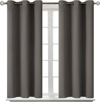 BGment Blackout Curtains for Bedroom - Grommet Thermal Insulated Room Darkening Curtains for Living Room, Set of 2 Panels (38 x 45 Inch, Grey)