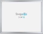 SnapeZo Photo Frame 18x24, Silver, 1.25 Inch Aluminum Profile, Front-Loading Snap Frame, Wall Mounting, Professional Series