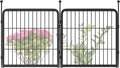 FXW Garden Fence Outdoor for The Yard – 24in(H) x 3.8ft(L) Heavy Duty Metal Animal Barrier for Dog and Rabbit, Decorative Dog Fence, 2 Panels, Black