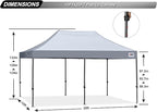 ABCCANOPY Patio Pop Up Canopy Tent 10x20 Commercial-Series (Gray)