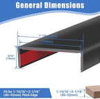 Rubber Edge Trim, 2 inches Self-Adhesive U Channel Edge Protector for Woods, Flexible U Shaped Peel and Stick Edge Banding, Furniture Edge Guard, Fit 2"(50mm), 20Ft, Black