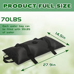 Umbrella Base Water Weight Set of 4, Patio Fillable Water Bags for Weight, Heavy Duty Furniture Outdoor Weights to Hold Down Umbrella Stand Patio Garden Backyard Black (4-PCS)
