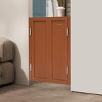 Solid Wood Interior Swing Door with Metal Hinges - Swinging Cafe Doors for Kitchen, Stairs, Bedroom Entrance & Partition (Brown, 31.5"X35.43")