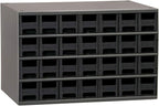 Akro-Mils Steel Garage Storage Cabinet, Small Parts Organizer Metal Cabinet for Hardware, Nails, Screws, Bolts, Nuts, and More, 17" W x 11" D x 11" H, 28-Drawer, Gray Cabinet/Black Drawers (19228)