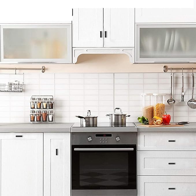 Cabinet Pulls Single Hole Cabinet Knobs, 40 Pack Square Matte Black T Bar Cabinet Handles Drawer Cabinet Knobs Cupboard Hardware Cabinet Handles, Stainless Steel Single Hole Cabinet