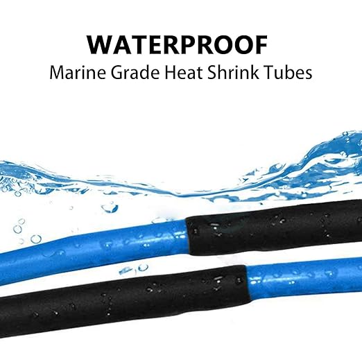 3:1 Ratio Heat Shrink Tubing Roll Adhesive Lined Industrial Marine Grade Dual Wall Heat Shrink Tube Waterproof and Sealed Black (2 inches(50 mm), 30 Feet)