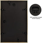 Frametory, 11x17 Metal Picture Frame with Mat for 8x12 Picture & Real Glass, Aluminum Photo Frame Collection (Gold, 2 Pack)