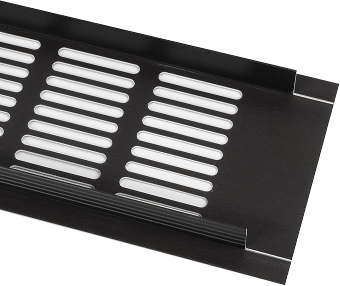 Vent Systems 19.69 x 3.15 Inch (Outer Size) Air Supply Ventilation Grille - Brown Aluminum Rectangle Intake/Exhaust Door Vent Deflector - HVAC for Home Improvement Floor, Wall Duct Cover