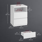 VASAGLE Set of 2 Nightstands with Adjustable LED Lights, Bedside Tables with Drawers, Side Tables, for Bedroom, Modern Minimalist Style, White ULET934T14