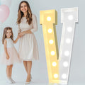 Pooqla 4 FT Marquee Light Up Letters, Cool White and Warm White Giant LED Sign Marquee Letter 4 Feet Tall，Big Mosaic Letter V for Balloons Birthday Party Anniversary Wedding Decorations