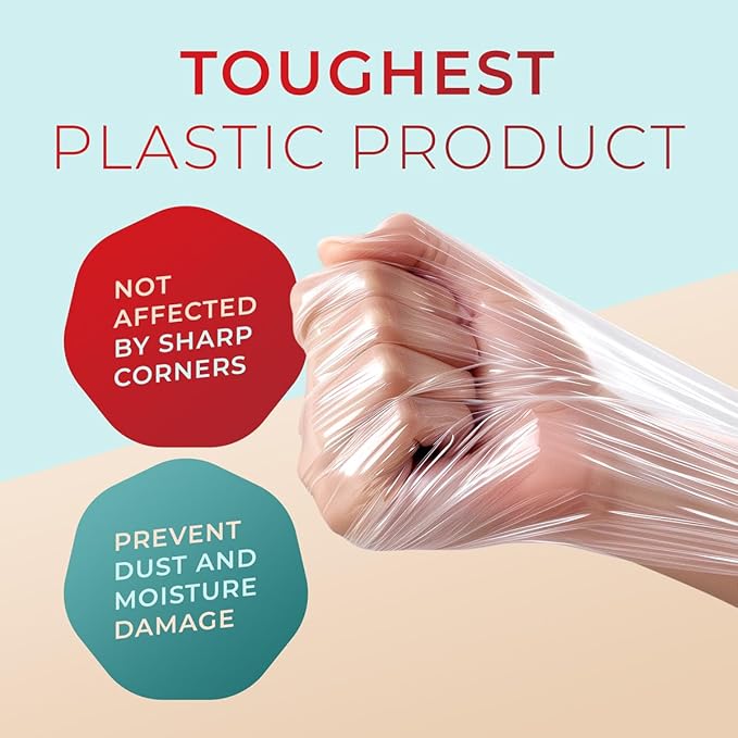 Shrink Wrap Roll for Moving | Stretch Wrap for Packing | Heavy Duty 12 Pack | 5" x 1000' FT - 80 Gauge Thick | Ideal for Furniture, Pallets | Clear