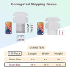 MEBRUDY 4x4x2 Inches Shipping Boxes Pack of 100, Small Corrugated Cardboard Box for Mailing Mailer Packing, White