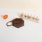 GemeShou single Walnut Jewelry display Tray for selling, Wooden hexagon display riser for jewelry, Jewelry retail shop display stand, photography props【Walnut Hexagon single Large】