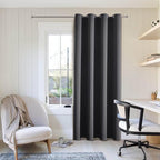 ChrisDowa Blackout Curtains 102 Inches Long for Living Room, Grommet Thermal Insulated Room Darkening Curtains for Bedroom (1 Panel Set, Dark Grey, 52W x 102L)