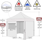 Eurmax USA 10'x10' Pop-up Canopy Tent Commercial Instant Canopies with 4 Removable Zipper End Side Walls and Roller Bag, Bonus 4 SandBags(Field Green)