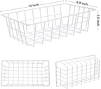Orgneas Freezer Organizer Bins Metal Wire Storage Baskets for Upright Refrigerator Chest Freezer, Kitchen Pantry Storage and Organization for Fruit Vegetable Soda Cans Toys and Snacks, Set of 4