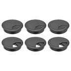 PATIKIL 3 Inch Desk Grommet, 6Pcs Cable Grommet Wire Management Cable Hole Cover Cord Organizer for Office Home Table Countertop, Black