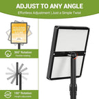 Sign Holder Stand Adjustable Sign Stand 8.5 x 11 Inches Floor Standing Sign Holder Snap-Open Frame 360° Rotating signage stand for Restaurant, Business, Shopping Mall