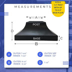 Deck Post Cover Durable, Snap-Together Shoe Base Instantly Transforms Hand & Stair Rail Feet Porch, Stair & Deck Base Bracket Covers UV-Resistant ABS Plastic (Black)
