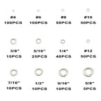 #4 to 5/8 Stainless Steel Split Lock Washers Assortment Kit,for #4#6#8#10#12 1/4" 5/16" 3/8" 7/16" 1/2" 9/16" 5/8" Screws/Bolts