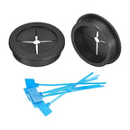 uxcell 2Pcs Cable Cord Grommet, 1-3/4"(45mm) Rubber Desk Grommets Wire Pass Through Hole Cover with Marked Cable Ties for Home Office Cable Wire Protection, Black
