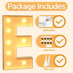 Marquee Letters 3 Feet Tall Large Light Up Letters E Happy Birthday Decorations Wedding Engagement Party Decor Yellow Light Birthday Decorations Balloon Arch Kit Foam Sign E
