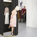 Clothing Store Fitting Room with Shading Curtain, Portable Temporary Mobile Privacy Protection Dressing Room, Foldable Mall Simple Changing Room and Temporary Mobile Room, 200x100x95cm (Black)