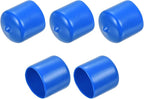 uxcell 5pcs Rubber End Caps 26mm ID Vinyl Round Tube Bolt Cap Cover Screw Thread Protectors Blue