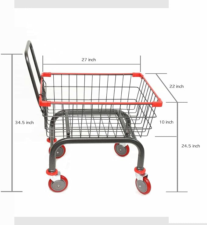 Heavy Duty Laundry and Grocery 1.8 Bushel Cart With U-Handle (Blue)