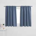 PONY DANCE Blue Haze Short Window Curtains for Kitchen 30 inch Long, 2 Panels Set Half Window Drapes for Bedroom Basement, Blackout Small Curtains for Travel Trailers, Width 29 x Length 30 inches