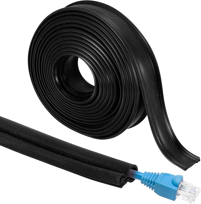 MECCANIXITY 10ft Cable Management Sleeve, 5/32 Inch ID Flexible Cord Wires Hider Cover Insulation Snap-fit Protector for Substation, High-Voltage Electrical Networks, Black