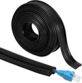 MECCANIXITY 10ft Cable Management Sleeve, 5/32 Inch ID Flexible Cord Wires Hider Cover Insulation Snap-fit Protector for Substation, High-Voltage Electrical Networks, Black