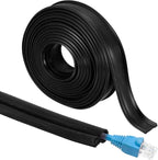 MECCANIXITY 10ft Cable Management Sleeve, 5/32 Inch ID Flexible Cord Wires Hider Cover Insulation Snap-fit Protector for Substation, High-Voltage Electrical Networks, Black