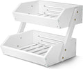 G.a HOMEFAVOR Fruit Basket for Kitchen, 2-Tier Fruit Bowl for Kitchen Counter, Vegetable Storage Stand for Fruit Shop, 15 mm Thickness (WHITE)