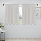 Easy-Going Rod Pocket Blackout Curtains for Bedroom, Room Darkening Window Curtains for Living Room, Thermal Insulated Noise Reduction Solid Window Drapes, 2 Panels(42x36 in, Light Linen)