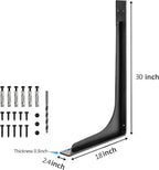 30"x 18"Shelf Brackets,L Shelf Brackets, die-cast Formation, Vertical Angle, Premium Alloy Metal Heavy Duty Shelf Bracket, Corner Brace Joint,Pack of 2. (30 INCH x 18 INCH)