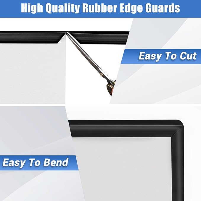 Rubber Edge Trim, Self-Adhesive U Channel Edge Protector for Plywood, Cabinet, 5/8" Wood Edge Banding, Flexible Furniture Repair, EPDM Material, Fit 5/8"(16mm), Length 10Ft, Black