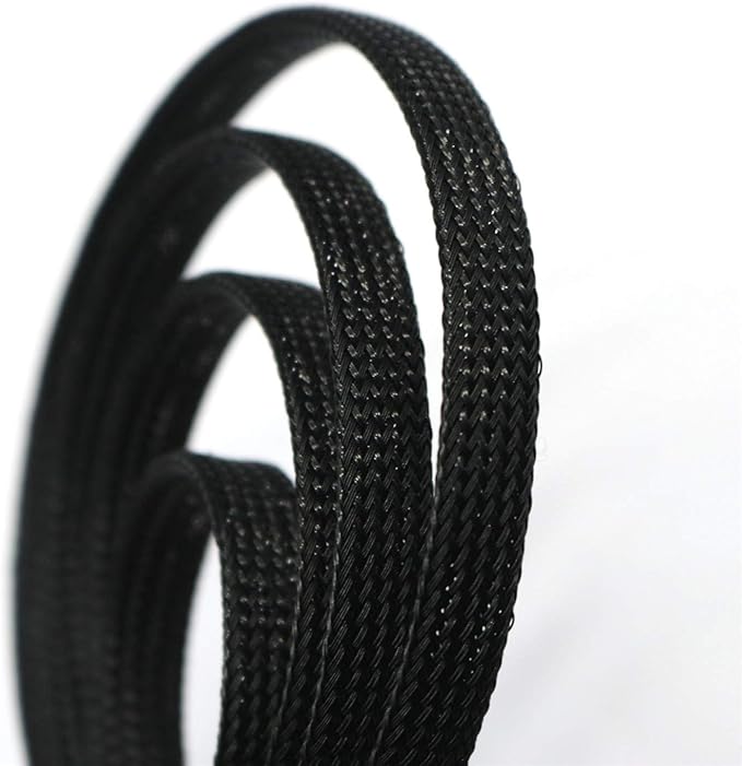 30ft PET Expandable Sleeving Wire Cable Sleeve (2/5", Black)