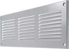 Repa Market 12x4 Inch Air Vent Cover/Gray Galvanized Steel Louvered Grill Cover with Mesh Screen/Wall or Ceiling Vent/Durable Flush Mount HVAC Register for Indoor and Outdoor Ventilation