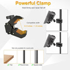 Tablet Holder for Mic Stand/Stroller/Treadmill/Wheelchair/Spin Bike/Peloton/Indoor Cycle, 360° Swivel iPad Mic Stand Mount Adjustable iPad Clamp Mount for All 4.7 to 12.9 inch Tablets Smartphones