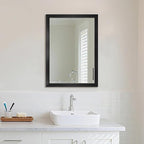 Ruomeng Rectangular Wall Mirror 20" x 28" for Bathroom, Bedroom, Entryway, Living Room, Black