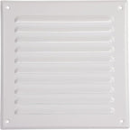 Vent Systems 6 x 6 Inch (Inner) White Vent Cover - Square Metal HVAC Return Air Grille with Mesh Screen - Register Wall Vent Duct Grill - Outdoor, Indoor, Crawlspace - Exhaust Ventilation Grill