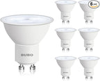 BUBO GU10 LED Bulb 6W Equivalent 50W, 5000K Daylight 650 Lumens, Non-Dimmable GU10 Bulb Replacement for Track Lighting, MR16 LED Bulb for Kitchen, Range Hood, Living Room, Bedroom, 6 Pack