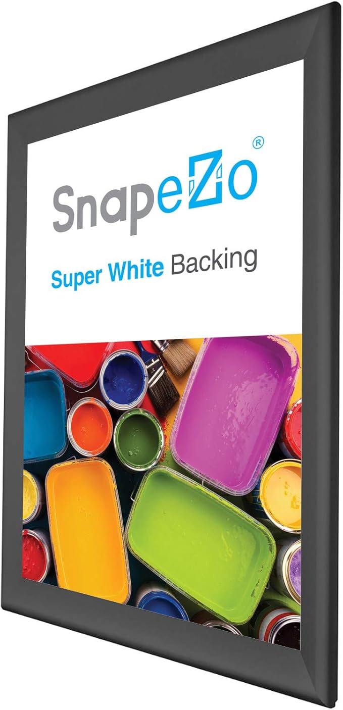 SnapeZo Movie Poster Frame 27x40 Inches, Black 1.7 Inch Aluminum Profile, Front-Loading Snap Frame, Wall Mounting, Wide Series for One Sheet Movie Posters
