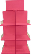 Versatile 4-Sided Rotating Display Stand for Candy, Snacks, Jams, Produce and More - Ideal for Craft Shows, Farmers Markets, and Retail Stores - 12 Shelves, Heavy-Duty Design, Easy Setup (Pink)