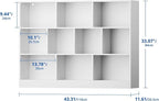 Cozy Castle White Bookshelf, 3-Tier Open Shelf Bookcase, 10 Cube Storage Organizer with Anti-Tilt Device, Freestanding Horizontal Bookshelf Cube Shelf for Bedroom, Living Room