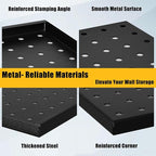 PBHEPJ 10 Pcs Metal Pegboard Panels, Heavy Duty Peg Boards for Garage and Garden Tool Storage, Includes Drywall Anchors and Screws Kits, Black (10 pcs 16in x 12in)
