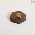 GemeShou single Walnut Jewelry display Tray for selling, Wooden hexagon display riser for jewelry, Jewelry retail shop display stand, photography props【Walnut Hexagon single Small】