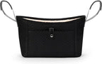Accmor Universal Stroller Organizer, Stroller Bag Stroller Caddy Organizer, Stroller Accessories Fits for Uppababy, Baby Jogger, Nuna, Doona, Britax Strollers, Black