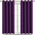 BGment Blackout Curtains - Grommet Thermal Insulated Room Darkening Bedroom and Living Room Curtain, Set of 2 Panels (52 x 54 Inch, Royal Purple)